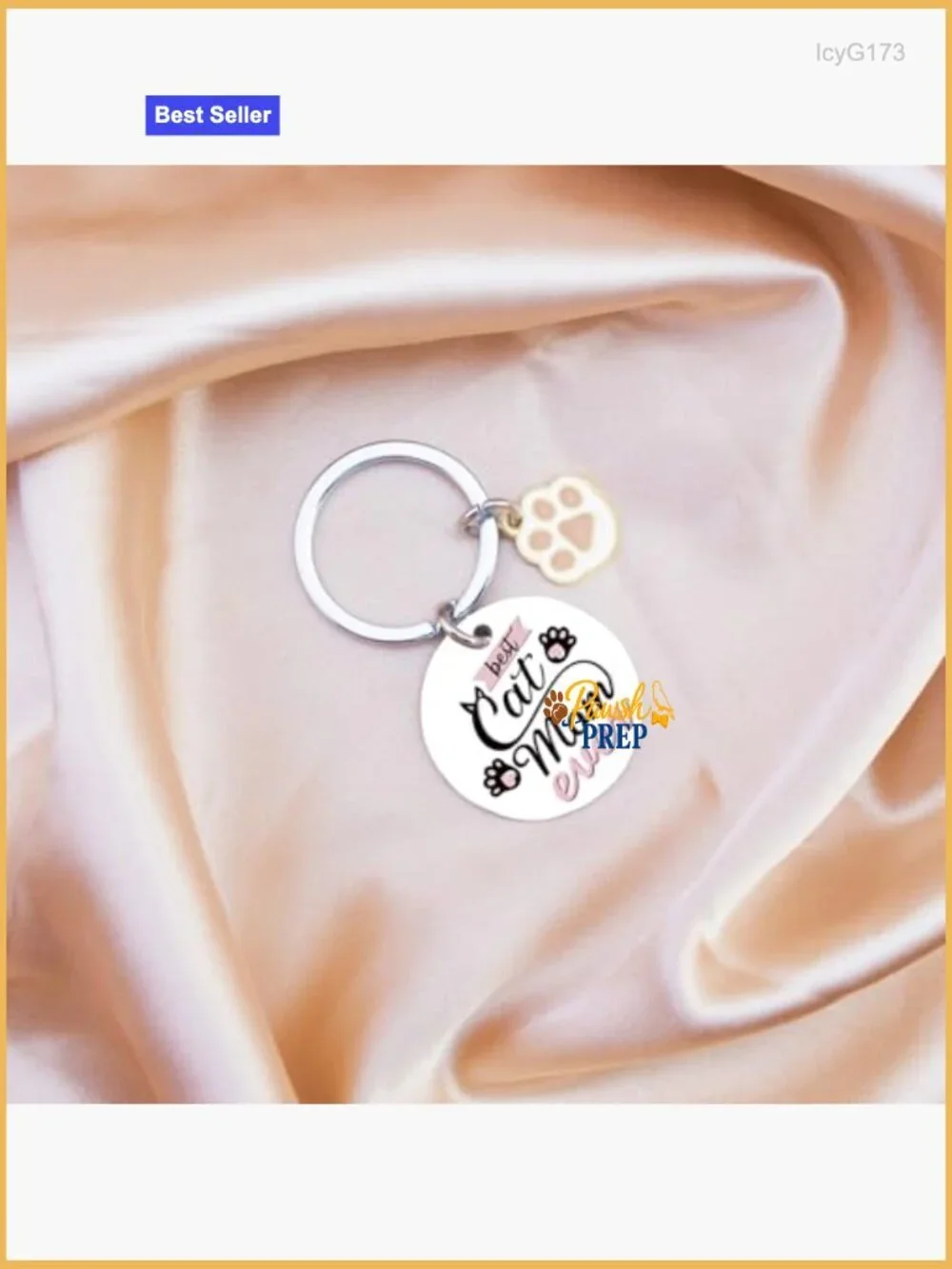 Stainless Steel Cat Mom Keychain Gift for Women Pet Lovers